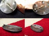 Atq Repouse & Thunderbird Stamped Silver Concho Pin  c.1930～