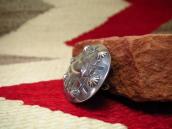 Atq Repouse & Thunderbird Stamped Silver Concho Pin  c.1930～