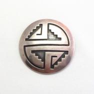 【Victor Coochwytewa】 Hopi Vintage Silver Overlay Pin  c.1950