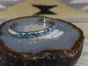 Vintage Zuni Turquoise Inlay Casted Silver Cuff c.1960～