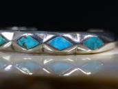 Vintage Zuni Turquoise Inlay Casted Silver Cuff c.1960～