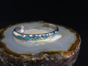 Vintage Zuni Turquoise Inlay Casted Silver Cuff c.1960～