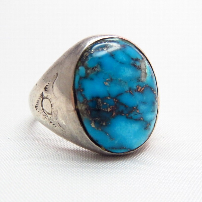 Vintage Silver Ring w/HighGrade Morenci TQ c.1960～