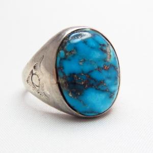 Vintage Silver Ring w/HighGrade Morenci TQ c.1960～