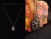 Antique 卍 Stamped  Horse Patch Tag Pendant Necklace  c.1930