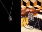 Antique 卍 Stamped  Horse Patch Tag Pendant Necklace  c.1930