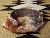 Atq 卍 & T-bird Repoused Coin Silver Cuff w/Turquoise c.1920～