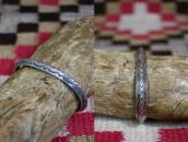 Atq Navajo ➸ Stamped Ingot Silver TriangleWire Cuff c.1940～