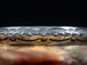 Atq Navajo ➸ Stamped Ingot Silver TriangleWire Cuff c.1940～