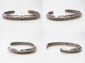 Atq Navajo ➸ Stamped Ingot Silver TriangleWire Cuff c.1940～