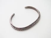 Atq Navajo ➸ Stamped Ingot Silver TriangleWire Cuff c.1940～