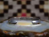 Atq Navajo ➸ Stamped Ingot Silver TriangleWire Cuff c.1940～