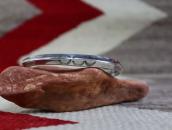 Early Navajo Stamped Ingot Silver Carinated Cuff  ～1930s
