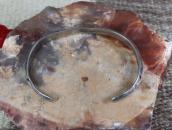 Early Navajo Stamped Ingot Silver Carinated Cuff  ～1930s