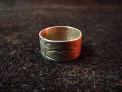 Vintage Thunderbird & Scenery Stamped Ring  c.1930