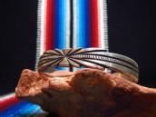 Antique Burst Stamped Ingot Silver Cuff Bracelet  c.1920