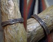 Antique Burst Stamped Ingot Silver Cuff Bracelet  c.1920