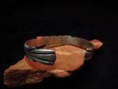 Antique Burst Stamped Ingot Silver Cuff Bracelet  c.1920