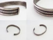 【NAVAJO GUILD】Vtg Chiseled Ingot Silver Cuff Bracelet c.1950