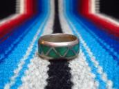 Vintage Zuni Channel Inlay Silver Ring  c.1960