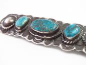 Atq Navajo Hi-Grade Turquoise Row Ingot Silver Pin c.1930～
