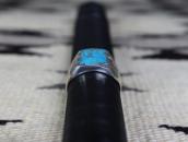 Vintage Navajo Turquoise Inlay Cast Silver Mens Ring c.1965～