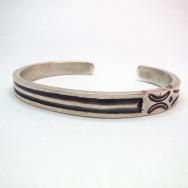 Early Navajo Flat Stamped Ingot Silver Cuff c.1930