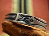 Early Navajo Flat Stamped Ingot Silver Cuff c.1930