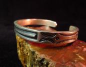 Early Navajo Flat Stamped Ingot Silver Cuff c.1930