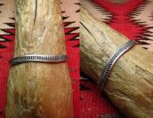 Antique Snake Shape Ingot Silver Cuff Bracelet  c.1920