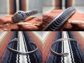 Antique Snake Shape Ingot Silver Cuff Bracelet  c.1920