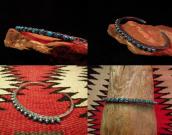 Antique Zuni Stamped Cuff w/15 Great TQ  c.1930～