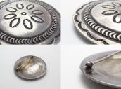 【NAVAJO GUILD】 Vintage Stamped Silver Concho Pin  c.1945～
