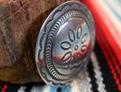 【NAVAJO GUILD】 Vintage Stamped Silver Concho Pin  c.1945～
