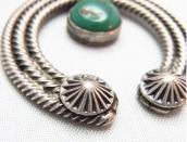 Antique Bench Made Silver Bead Necklace w/Small Naja  c.1940