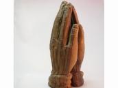 Vintage Woodcarving Praying Hands Cards Stand