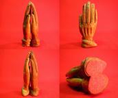 Vintage Woodcarving Praying Hands Cards Stand