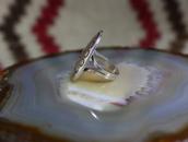 Antique Hopi Stamped Hollow Form Face Silver Ring  c.1940～
