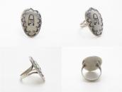 Antique Hopi Stamped Hollow Form Face Silver Ring  c.1940～