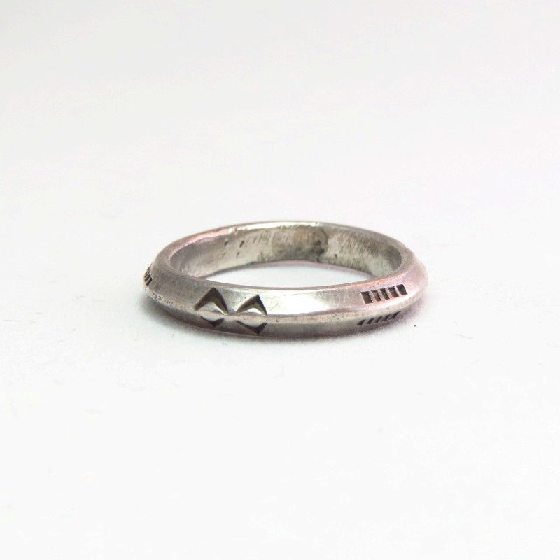 Vintage Navajo Stamped Triangle Wire Silver Ring  c.1930～