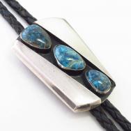 Vintage Navajo High Grade Number Eight Turquoise Bolo c.1960