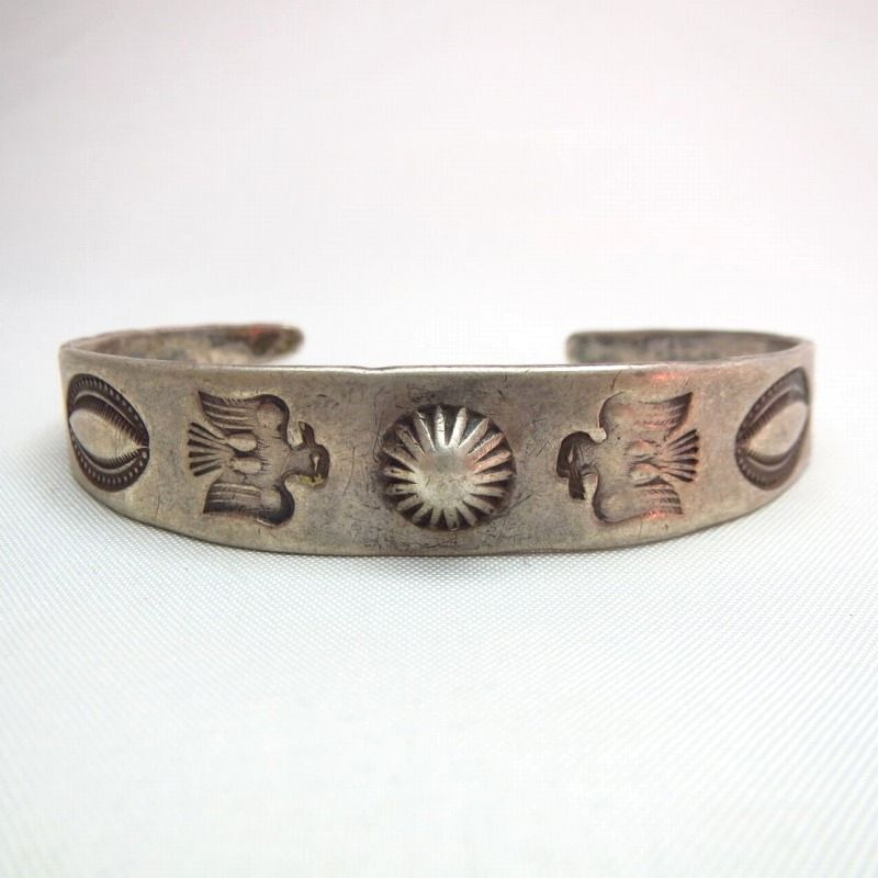 Antique Thunderbird Stamped Ingot Cuff  c.1920～