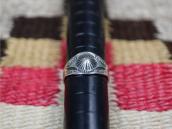 Antique Navajo Concho Repoused & T-bird Stamped Ring c.1930～