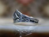 Antique Navajo Concho Repoused & T-bird Stamped Ring c.1930～