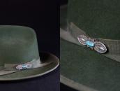 Atq Navajo Stamped Small Pin w/Gem Quality Turquoise c.1930～