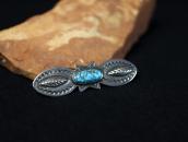 Atq Navajo Stamped Small Pin w/Gem Quality Turquoise c.1930～