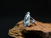 Antique Navajo Stamped T-bird Face Ingot Silver Ring c.1930～