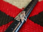 Antique Navajo Stamped T-bird Face Ingot Silver Ring c.1930～