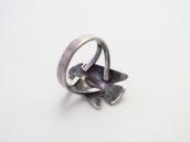 Antique Navajo Stamped T-bird Face Ingot Silver Ring c.1930～