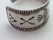 Antique Navajo 卍 & T-bird Stamped Ingot Silver Cuff  c.1915～